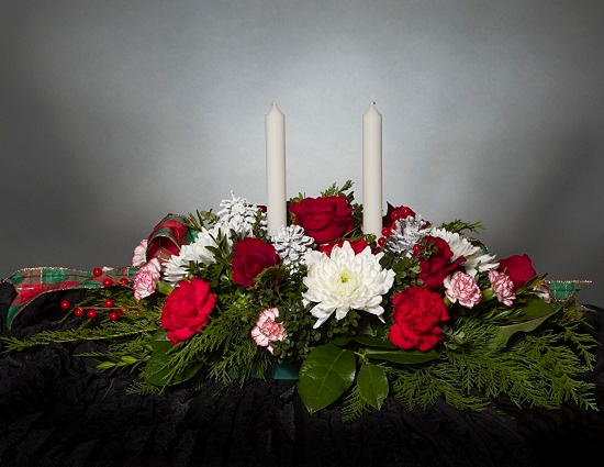 Long and Low Holiday Centerpiece - Item # 44581 - Dave's Gift Baskets