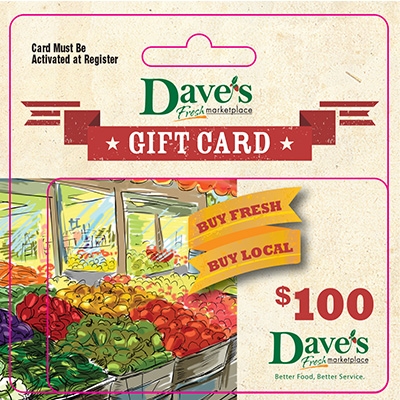 $100 Gift Card - Item # 44716 - Dave's Gift Baskets