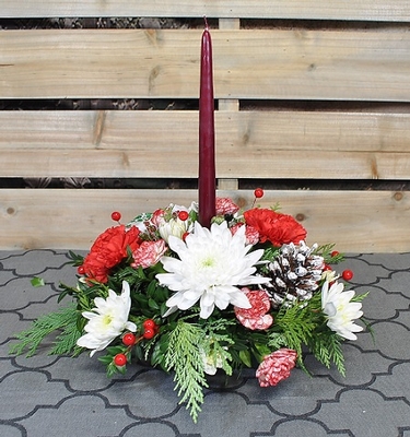 Christmas - Single Candle Centerpiece