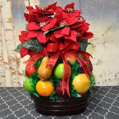 Holiday Baskets - Holiday Fruit and Flower