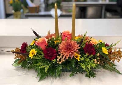 Fall - Double Candle Centerpiece